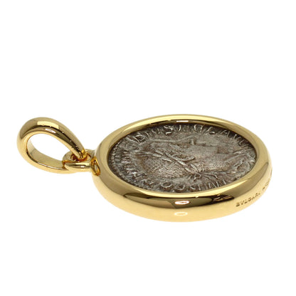 BVLGARI ancient coin monete Pendant top K18 Yellow Gold Ladies [Used]