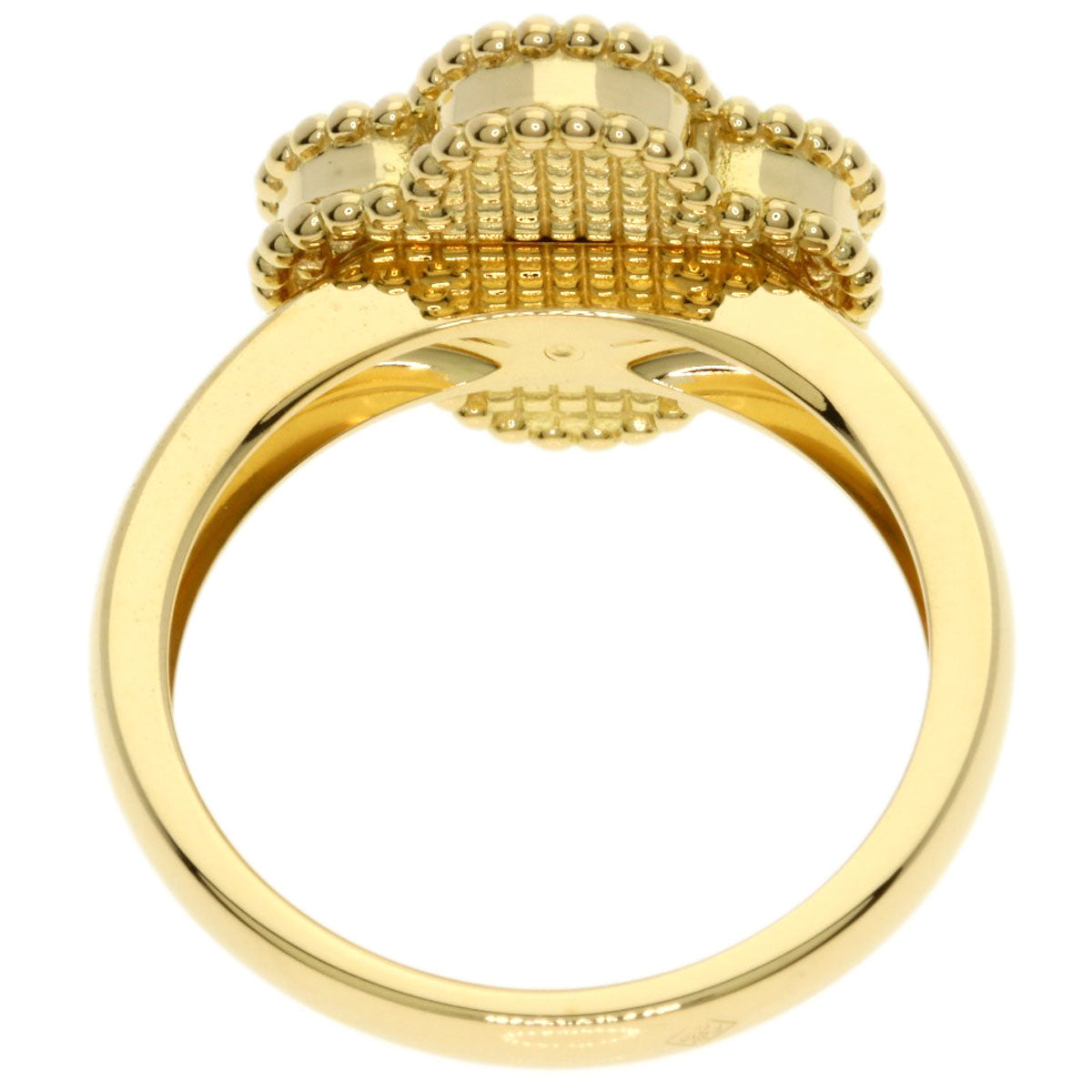 Van Cleef & Arpels Vintage Alhambra Diamond Onyx #55 Ring K18 Yellow Gold Ladies [Used]