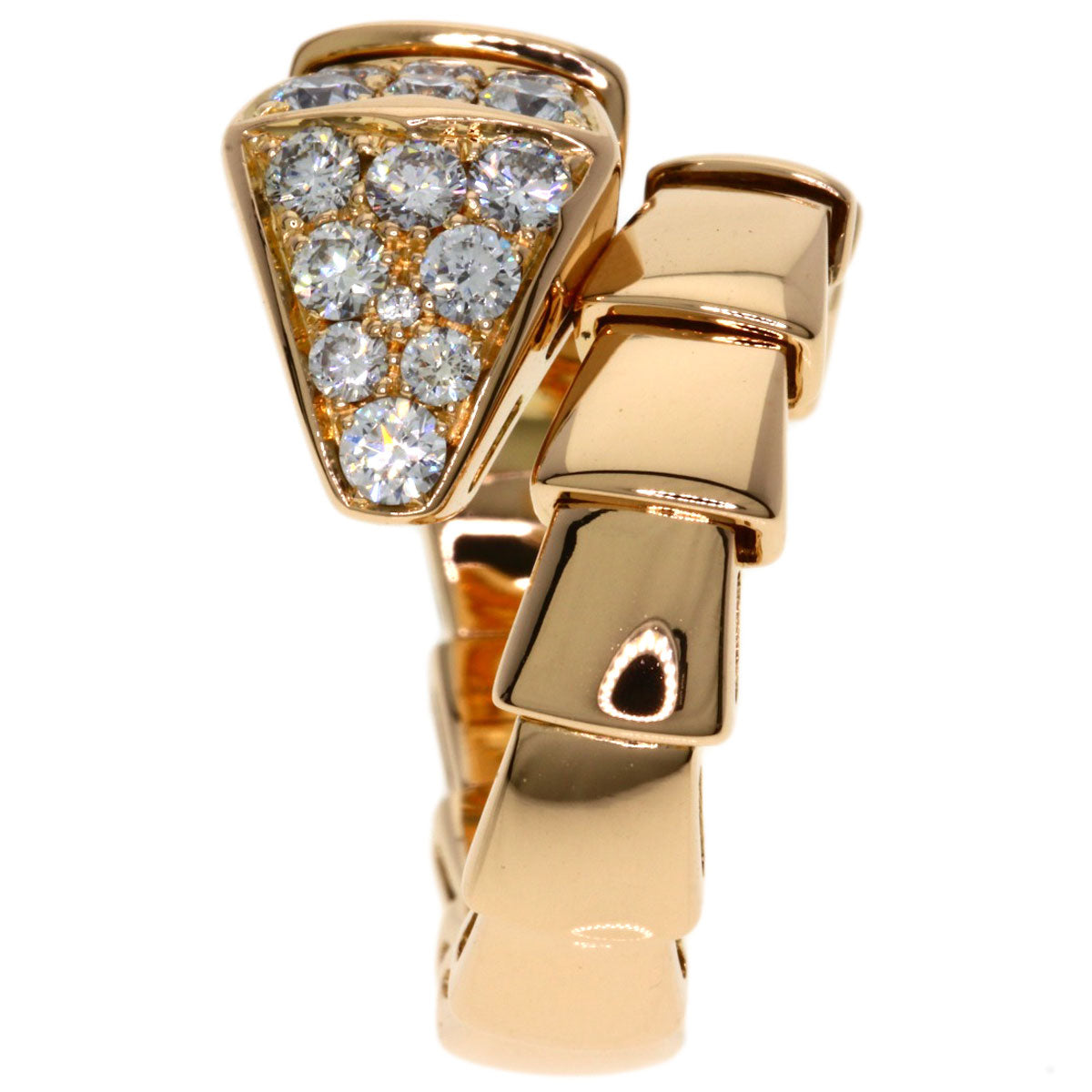 BVLGARI Serpenti Viper Diamond M Ring K18 Pink Gold Ladies [Used]