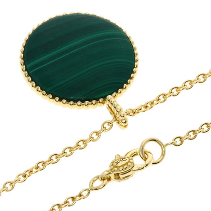 Dior Rose de Vent Medium Diamond Malachite Long Necklace K18 Yellow Gold Ladies [Used]