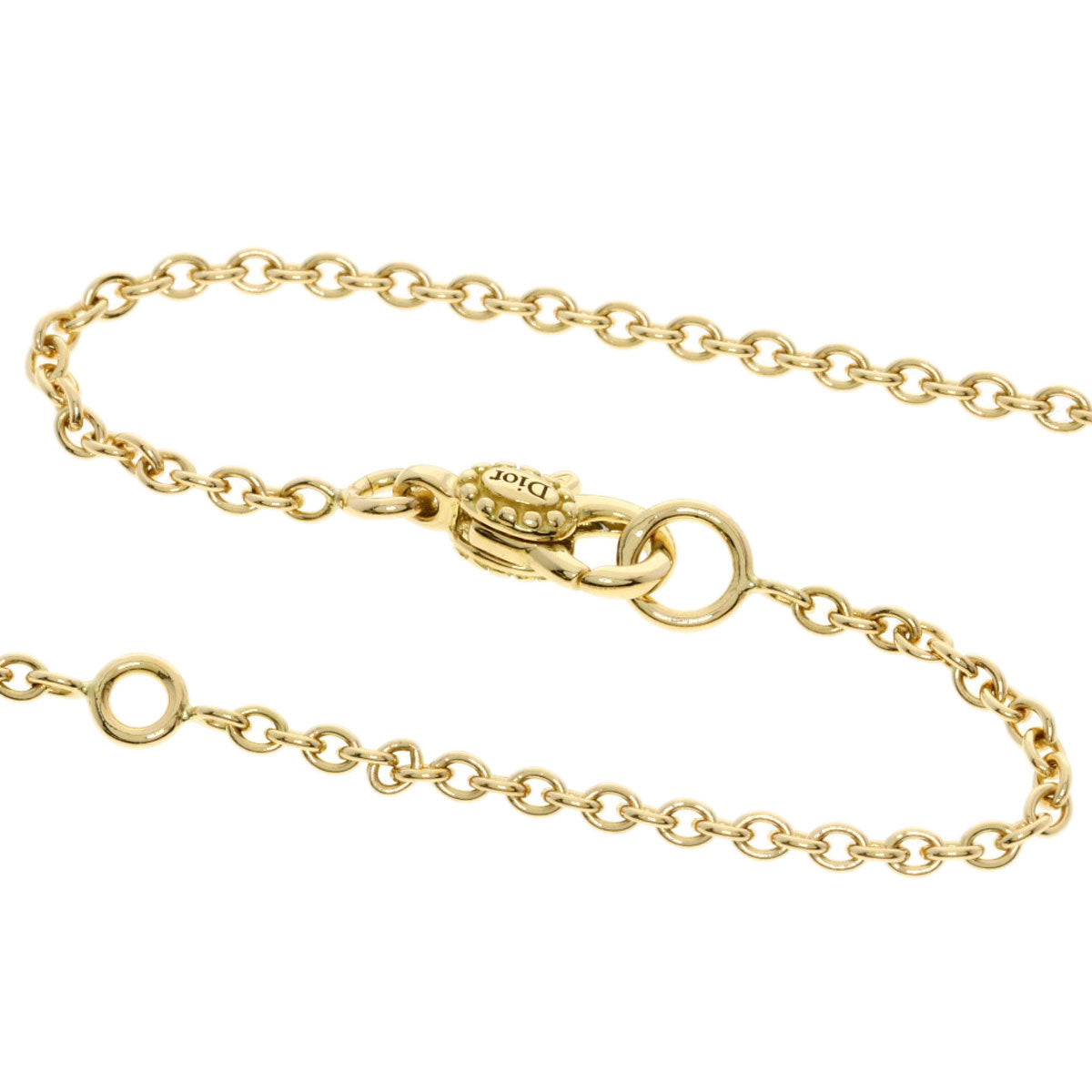 Dior Rose de Vent Medium Diamond Malachite Long Necklace K18 Yellow Gold Ladies [Used]