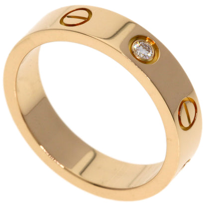 CARTIER mini love ring 1P Diamond #48 Ring K18 Pink Gold Ladies [Used]