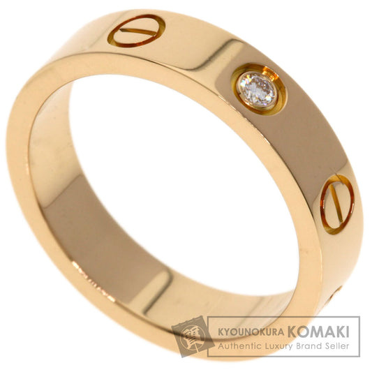 CARTIER mini love ring 1P Diamond #48 Ring K18 Pink Gold Ladies [Used]