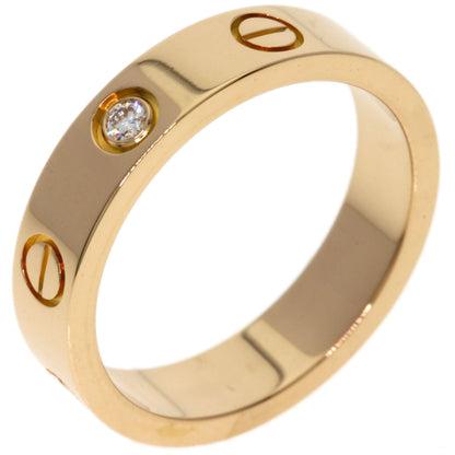 CARTIER mini love ring 1P Diamond #48 Ring K18 Pink Gold Ladies [Used]