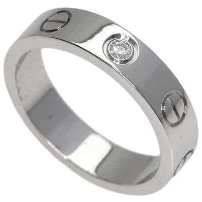 CARTIER Mini love ring 1P Diamond #46 Ring K18 White Gold Ladies [Used]