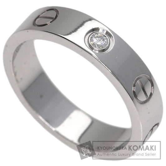 CARTIER Mini love ring 1P Diamond #46 Ring K18 White Gold Ladies [Used]