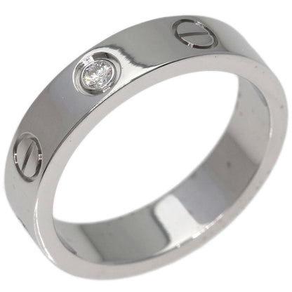 CARTIER Mini love ring 1P Diamond #46 Ring K18 White Gold Ladies [Used]