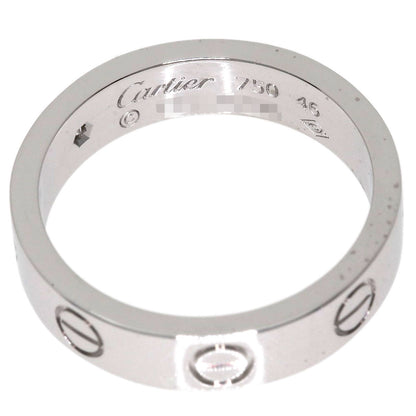 CARTIER Mini love ring 1P Diamond #46 Ring K18 White Gold Ladies [Used]
