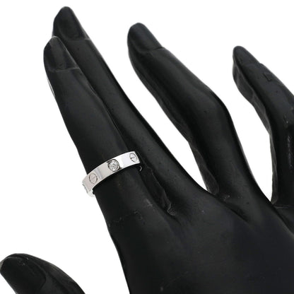 CARTIER Mini love ring 1P Diamond #46 Ring K18 White Gold Ladies [Used]