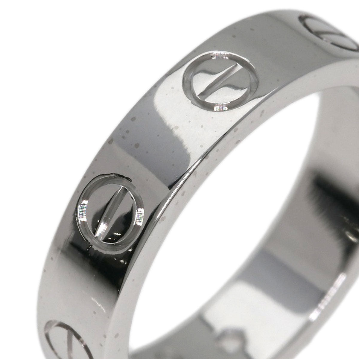 CARTIER Mini love ring 1P Diamond #46 Ring K18 White Gold Ladies [Used]