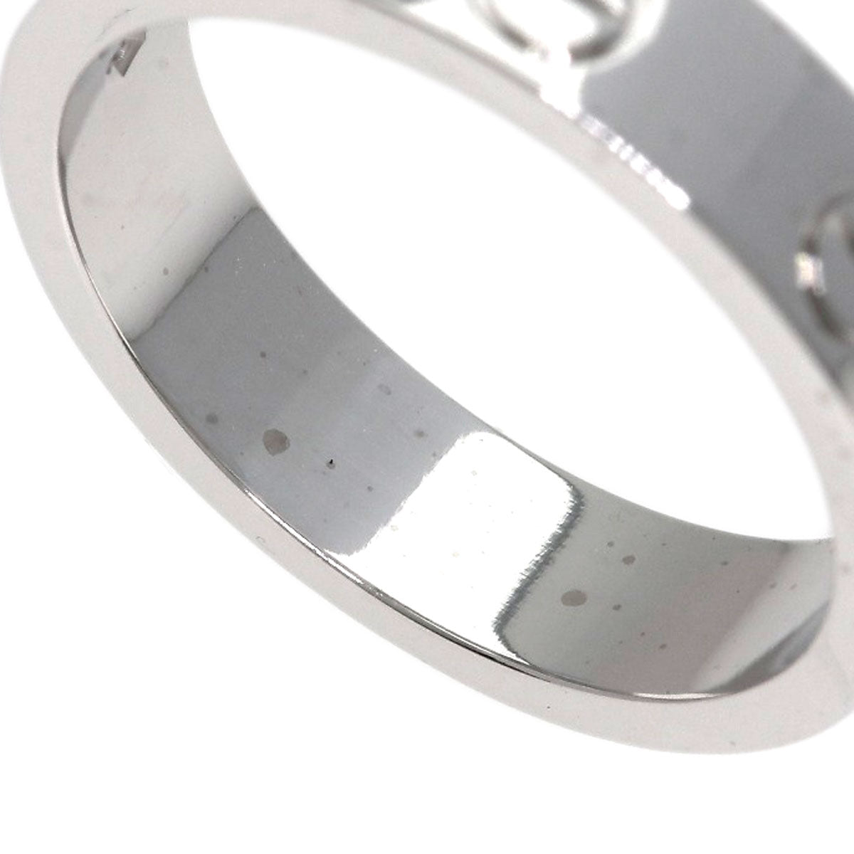 CARTIER Mini love ring 1P Diamond #46 Ring K18 White Gold Ladies [Used]