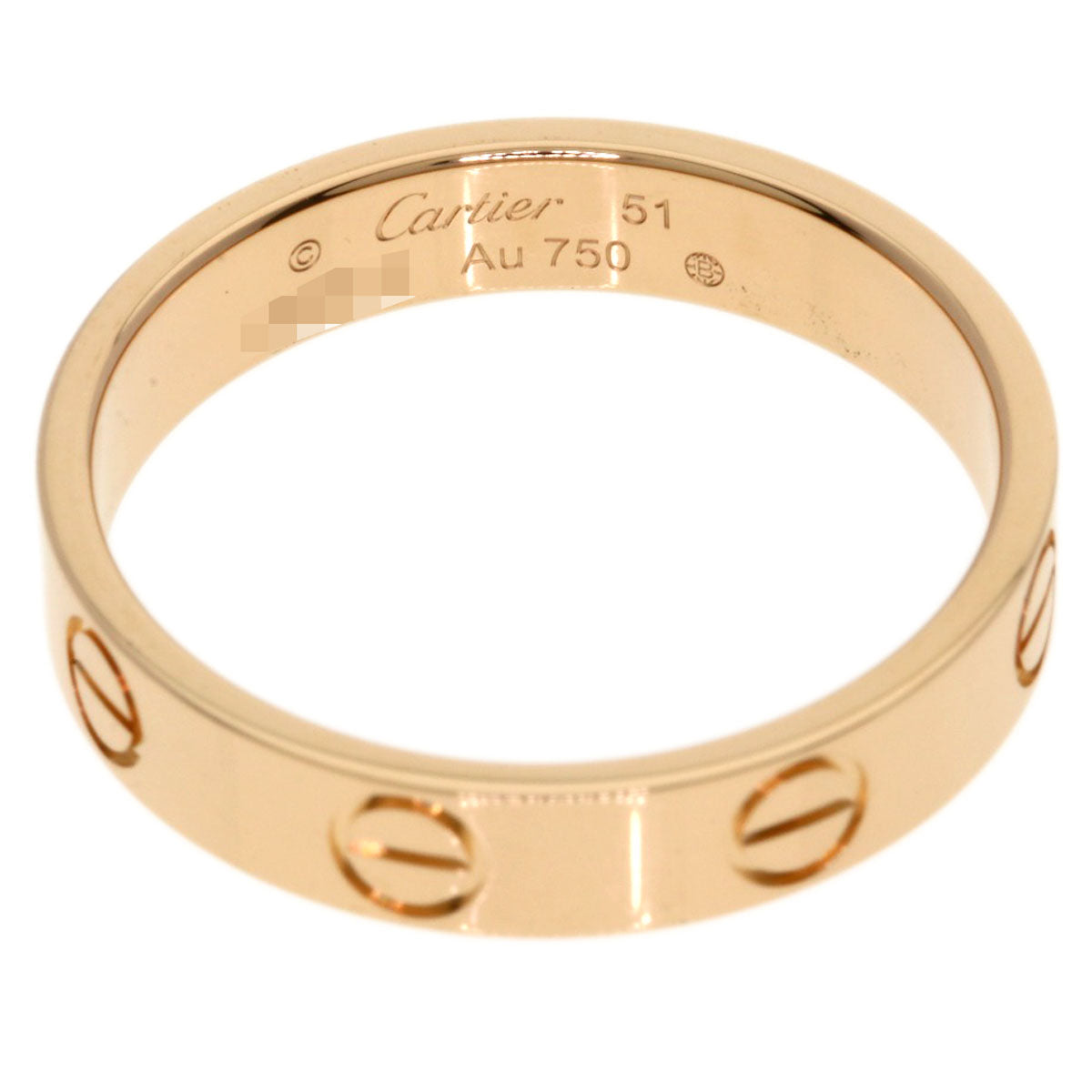 CARTIER mini love ring #51 Ring K18 Pink Gold Ladies [Used]
