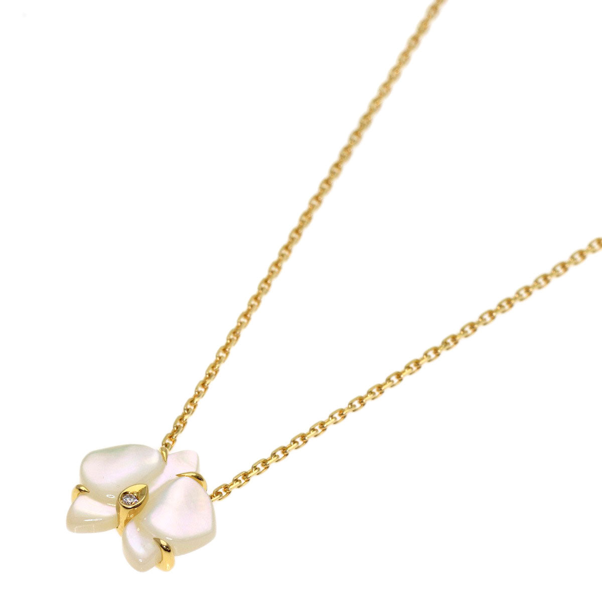 CARTIER Caresse Dolchidéshell Diamond Necklace K18 Yellow Gold Ladies [Used]
