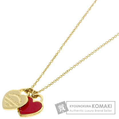 TIFFANY&Co. Return to TIFFANY&Co. Double Heart Tag Red Necklace K18 Yellow Gold Ladies [Used]