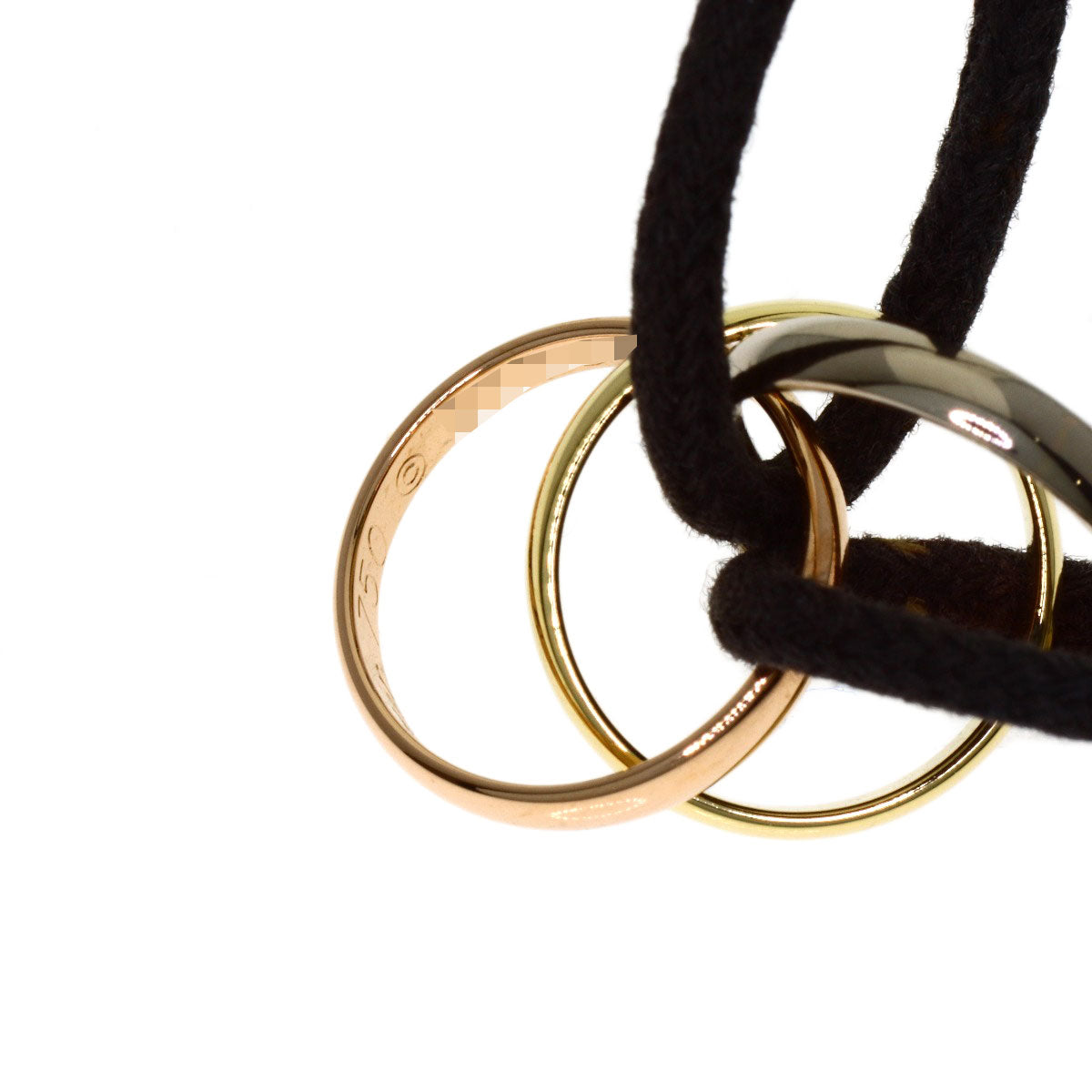 CARTIER Trinity Cotton Cord Bracelet K18 Yellow Gold 18K Pink GoldLadies [Used]