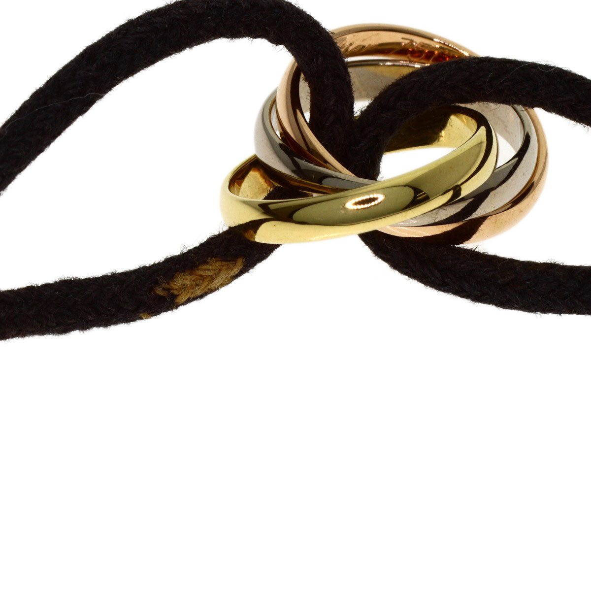 CARTIER Trinity Cotton Cord Bracelet K18 Yellow Gold 18K Pink GoldLadies [Used]