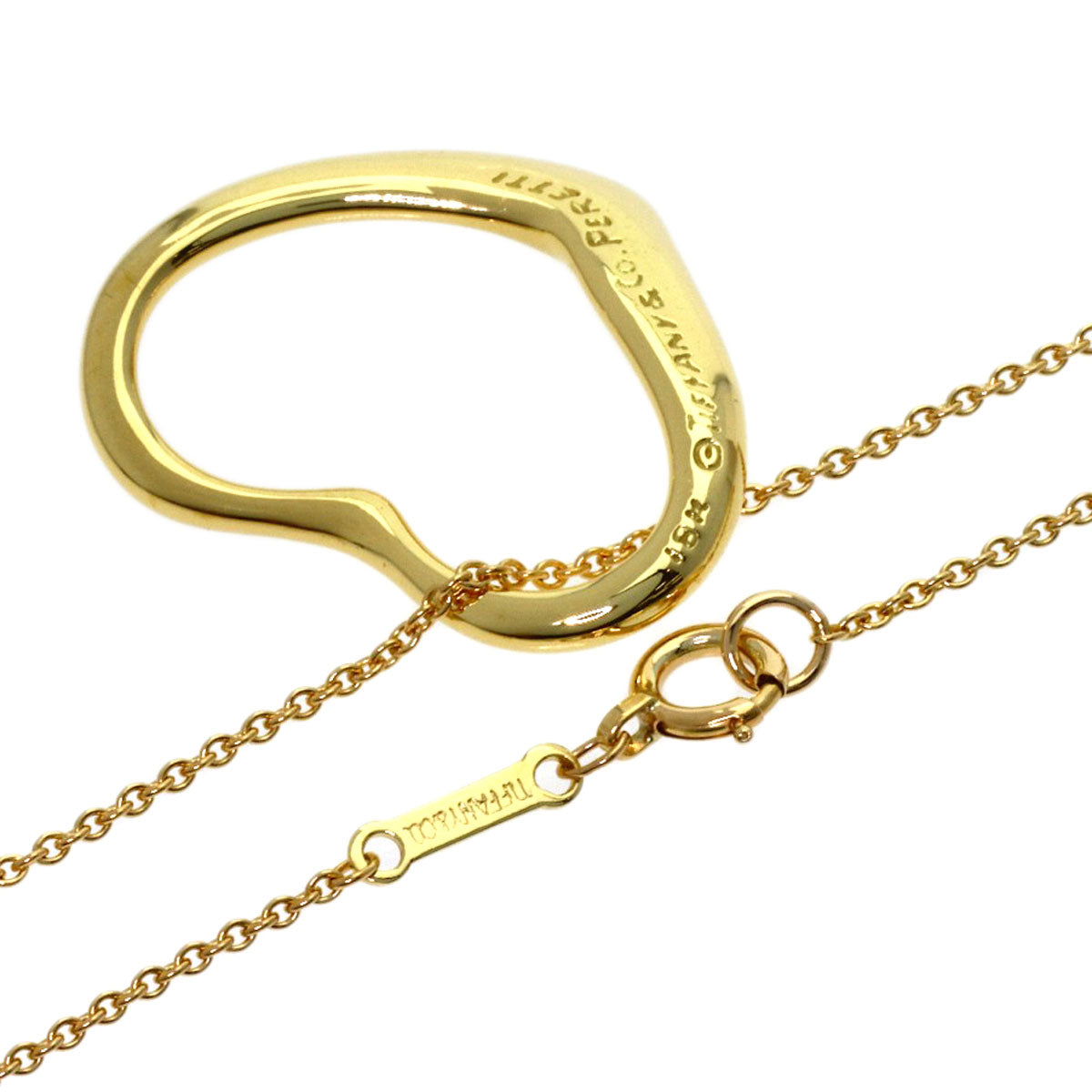 TIFFANY&Co. Open heart Necklace K18 Yellow Gold Ladies [Used]