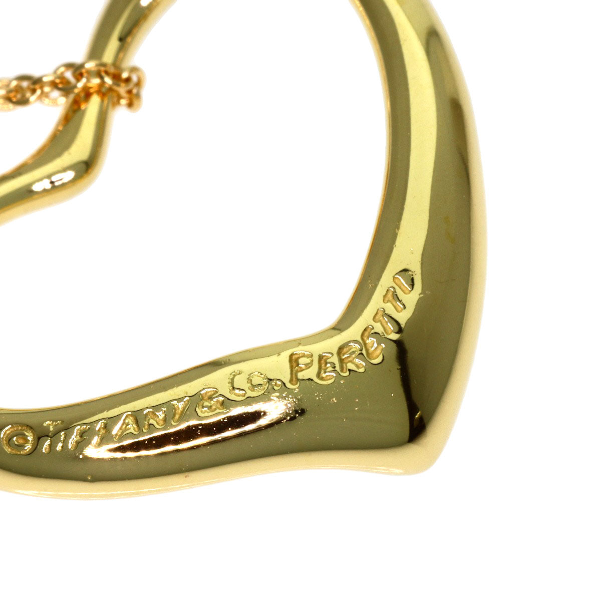 TIFFANY&Co. Open heart Necklace K18 Yellow Gold Ladies [Used]