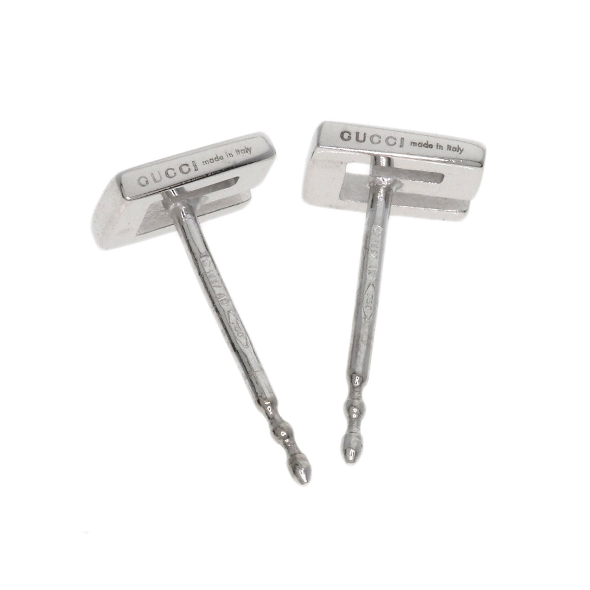 GUCCI G logo earring K18 White Gold Ladies [Used]