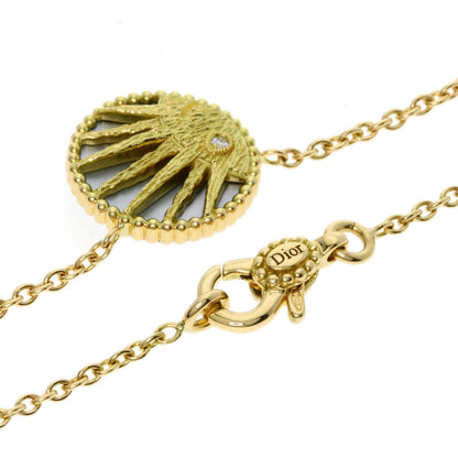 Dior Rose Celeste Diamond Shell Onyx Necklace K18 Yellow Gold Ladies [Used]