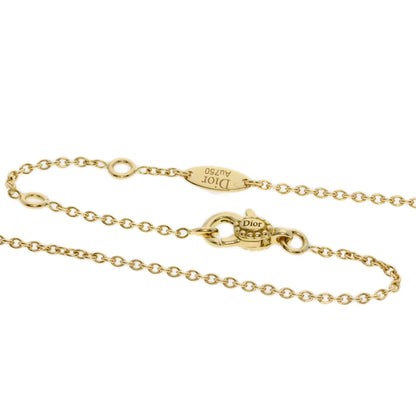 Dior Rose Celeste Diamond Shell Onyx Necklace K18 Yellow Gold Ladies [Used]