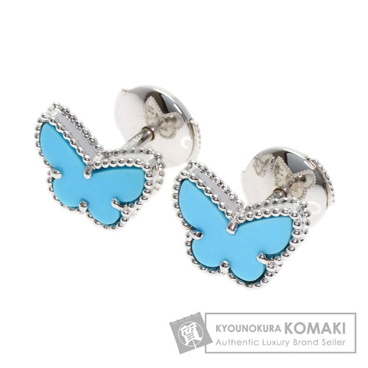 Van Cleef & Arpels Sweet Papillon Turquoise earring K18 White Gold Ladies [Used]