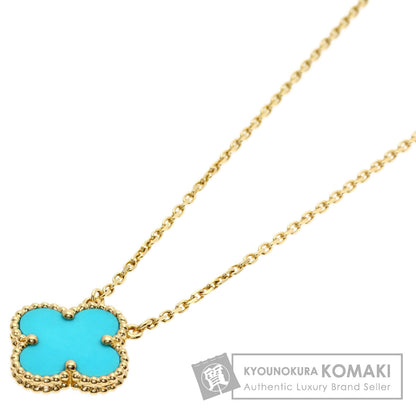 Van Cleef & Arpels Vintage Alhambra Turquoise Necklace K18 Yellow Gold Ladies [Used]