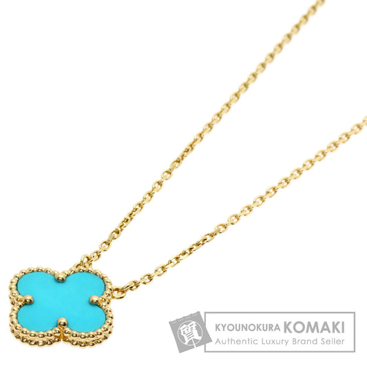 Van Cleef & Arpels Vintage Alhambra Turquoise Necklace K18 Yellow Gold Ladies [Used]
