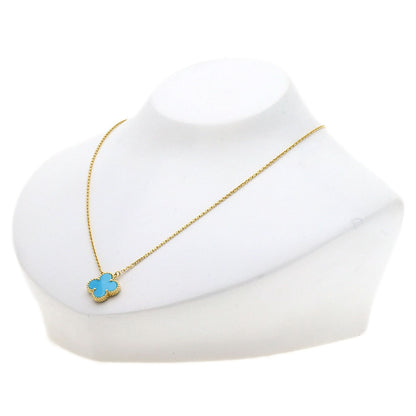 Van Cleef & Arpels Vintage Alhambra Turquoise Necklace K18 Yellow Gold Ladies [Used]