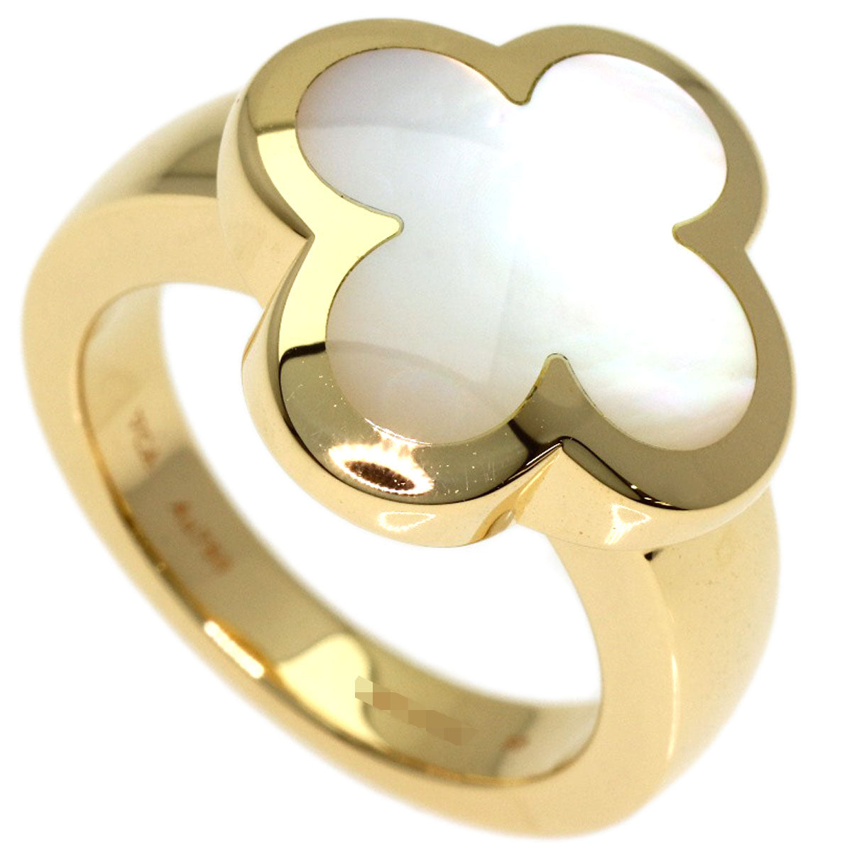 Van Cleef & Arpels Pure Alhambra Shell #50 Ring K18 Yellow Gold Ladies [Used]