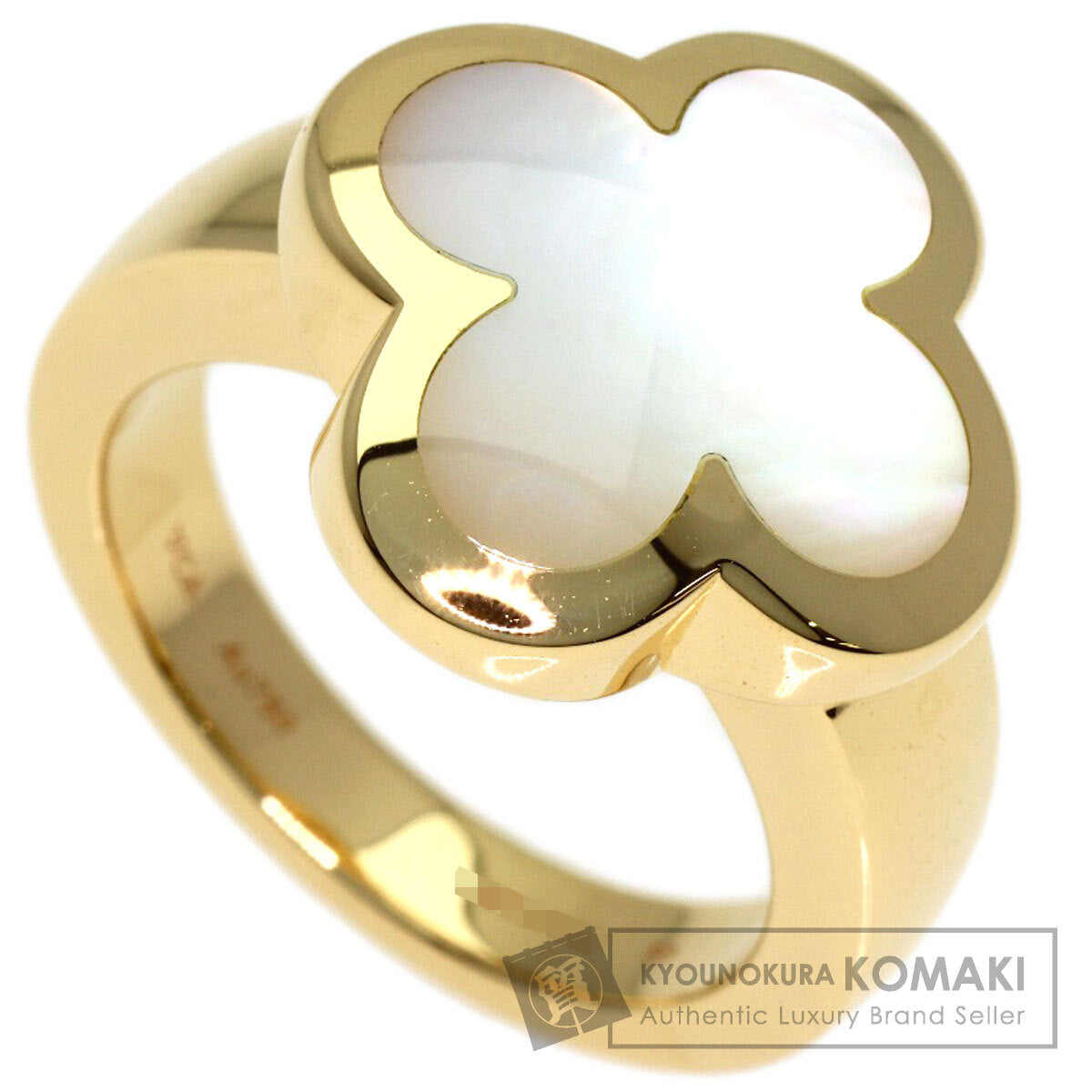 Van Cleef & Arpels Pure Alhambra Shell #50 Ring K18 Yellow Gold Ladies [Used]