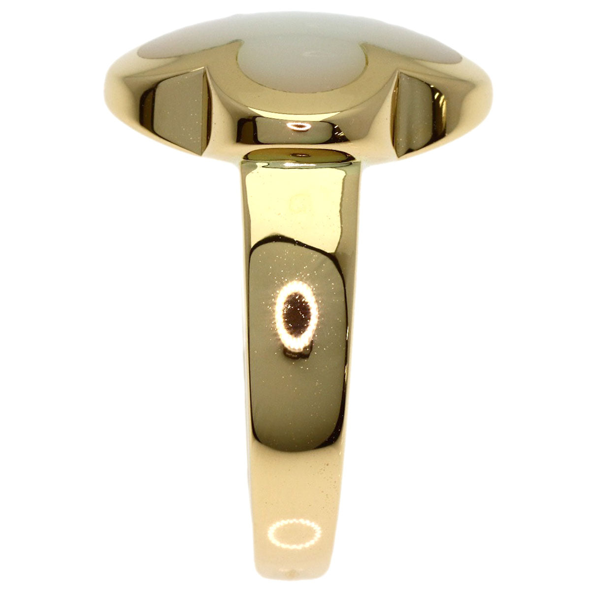 Van Cleef & Arpels Pure Alhambra Shell #50 Ring K18 Yellow Gold Ladies [Used]