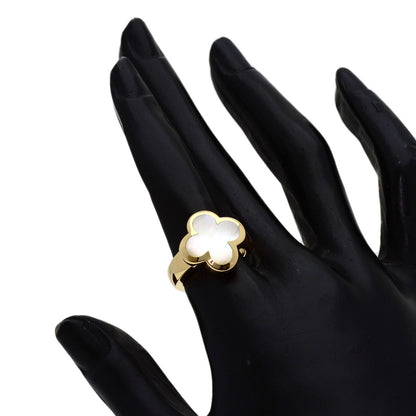 Van Cleef & Arpels Pure Alhambra Shell #50 Ring K18 Yellow Gold Ladies [Used]