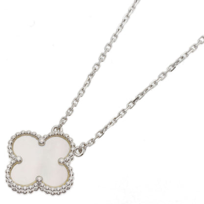Van Cleef & Arpels Vintage Alhambra Shell Necklace K18 White Gold Ladies [Used]
