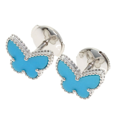 Van Cleef & Arpels Sweet Alhambra Papillon Turquoise earring K18 White Gold Ladies [Used]