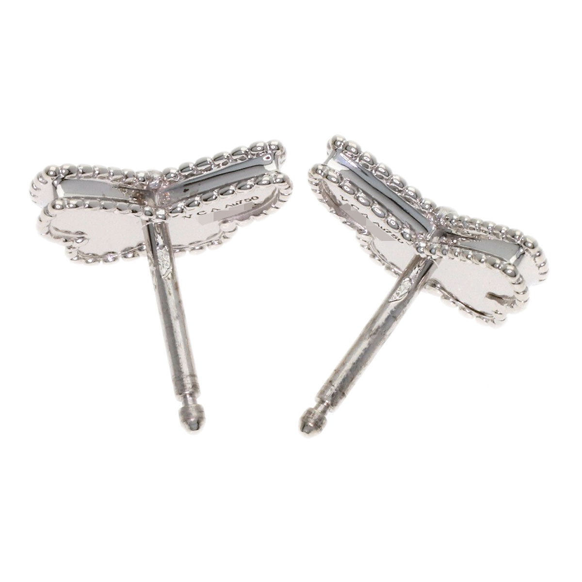 Van Cleef & Arpels Sweet Alhambra Papillon Turquoise earring K18 White Gold Ladies [Used]