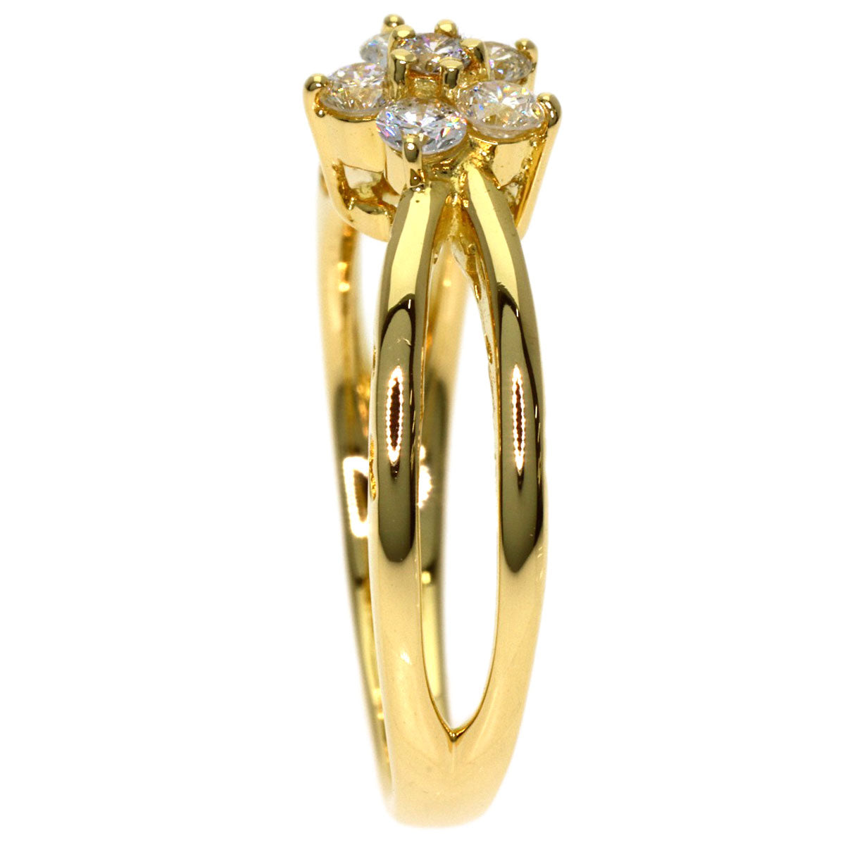 Ponte Vecchio Diamond Ring K18 Yellow Gold Ladies [Used]