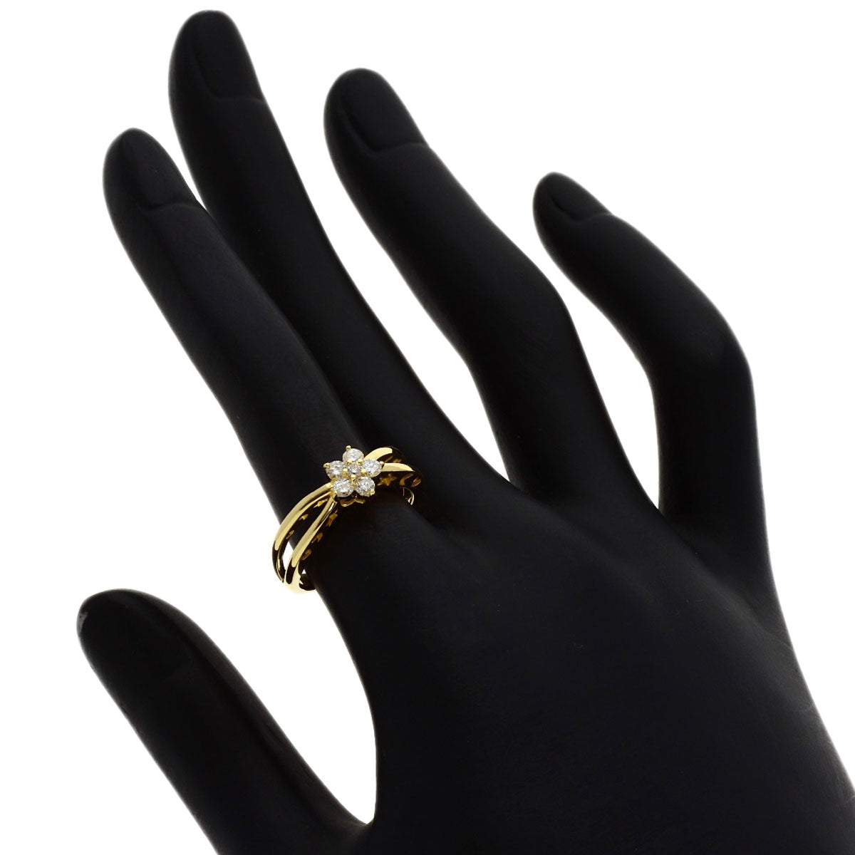 Ponte Vecchio Diamond Ring K18 Yellow Gold Ladies [Used]