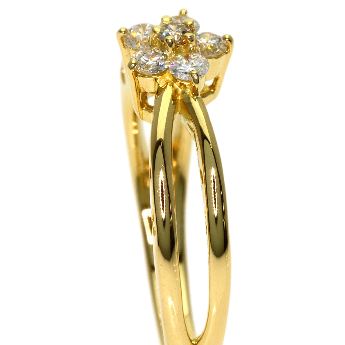 Ponte Vecchio Diamond Ring K18 Yellow Gold Ladies [Used]