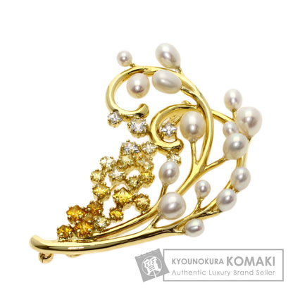 TASAKI Sapphire Pearl Pearl Brooch K18 Yellow Gold Ladies [Used]