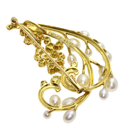 TASAKI Sapphire Pearl Pearl Brooch K18 Yellow Gold Ladies [Used]