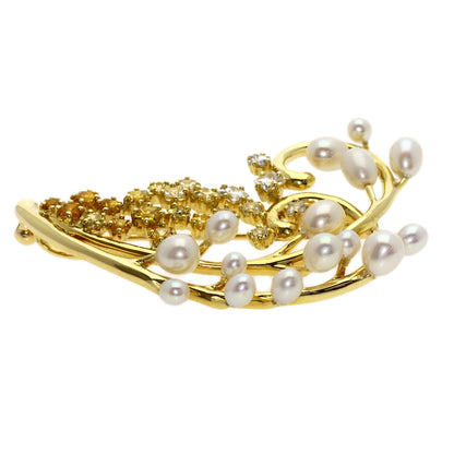 TASAKI Sapphire Pearl Pearl Brooch K18 Yellow Gold Ladies [Used]