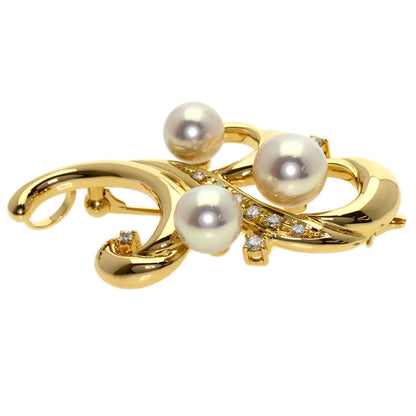 TASAKI Diamond Pearl Pearl Brooch K18 Yellow Gold Ladies [Used]