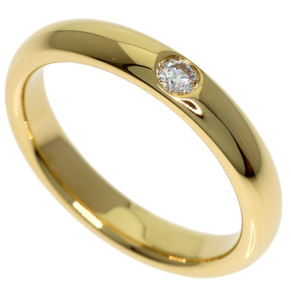 HARRY WINSTON Round cut band with 1 diamond Ring K18 Yellow Gold Ladies [Used]