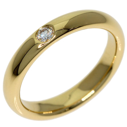 HARRY WINSTON Round cut band with 1 diamond Ring K18 Yellow Gold Ladies [Used]