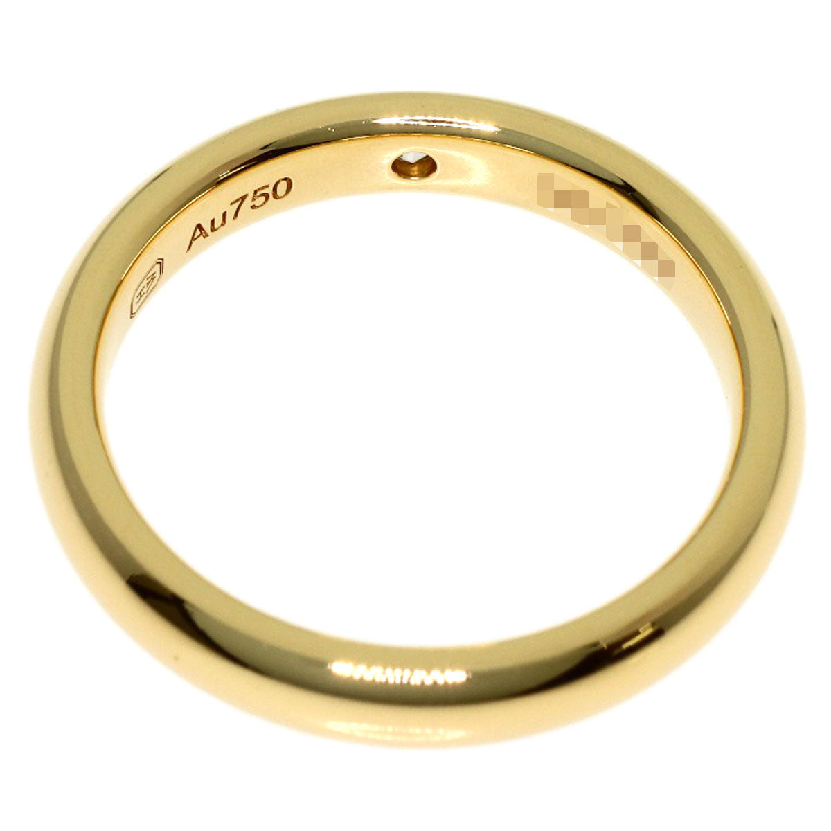 HARRY WINSTON Round cut band with 1 diamond Ring K18 Yellow Gold Ladies [Used]