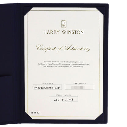 HARRY WINSTON Round cut band with 1 diamond Ring K18 Yellow Gold Ladies [Used]