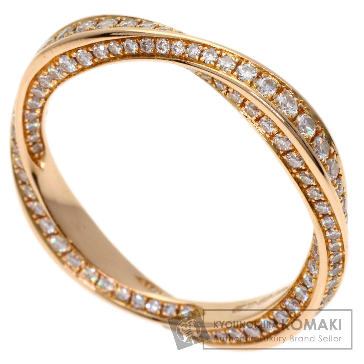 GRAFF Spiral Pave Diamond Band Ring K18 Pink Gold Ladies [Used]