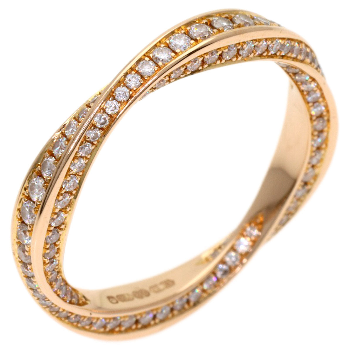 GRAFF Spiral Pave Diamond Band Ring K18 Pink Gold Ladies [Used]