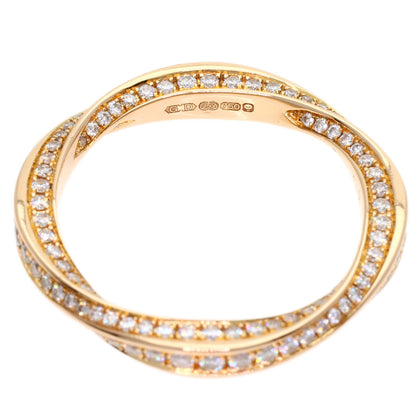 GRAFF Spiral Pave Diamond Band Ring K18 Pink Gold Ladies [Used]
